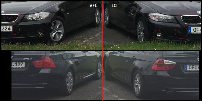 Unterschiede BMW E91 VFL LCI ohne M-Packet front und heck.jpg - BMW E90 E91  E92 E93 Forum